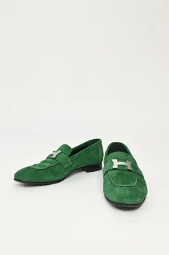 Green Suede Paris Loafers