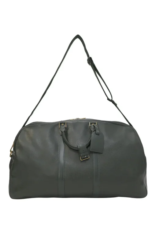 Green Taiga leather Kendall convertible weekender bag with detachable shoulder strap