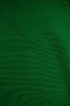 Green textured high-waist pencil skirt, side zipped