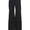 Grenoble black polyamide-blend pull-on high-rise wide-leg snow pants with topstitched knees and hem