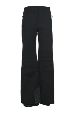 Grenoble black polyamide-blend pull-on high-rise wide-leg snow pants with topstitched knees and hem
