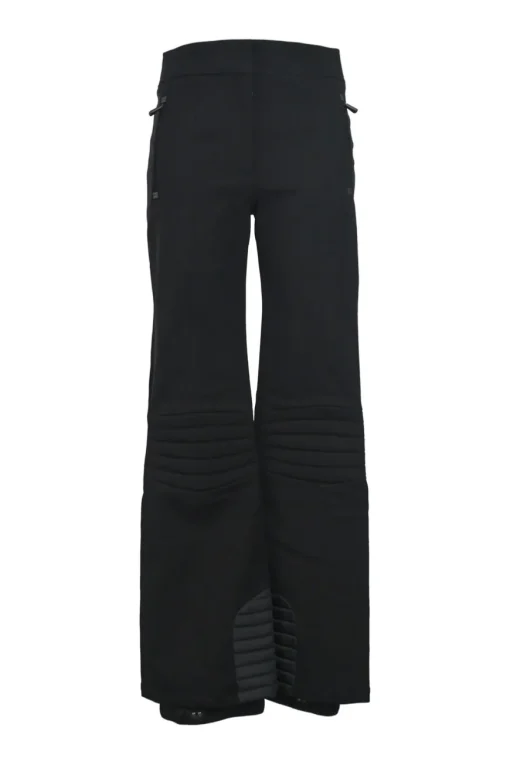 Grenoble black polyamide-blend pull-on high-rise wide-leg snow pants with topstitched knees and hem