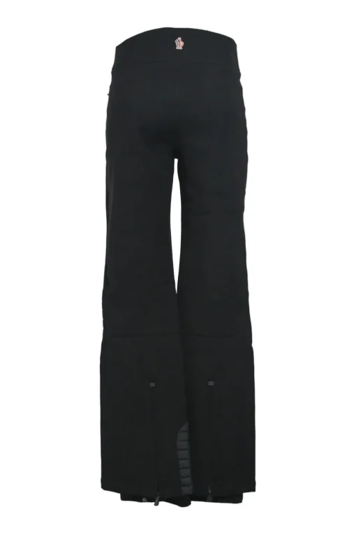 Grenoble black polyamide-blend pull-on high-rise wide-leg snow pants with topstitched knees and hem