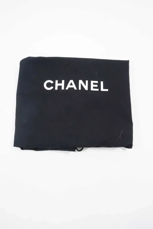 Grey and Black Sequined CC logo with Silver-tone Metal Tote Bag