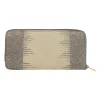 Grey and ivory watersnake skin continental wallet