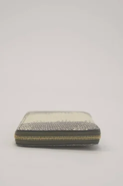 Grey and ivory watersnake skin continental wallet