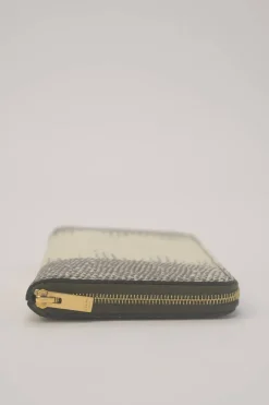 Grey and ivory watersnake skin continental wallet