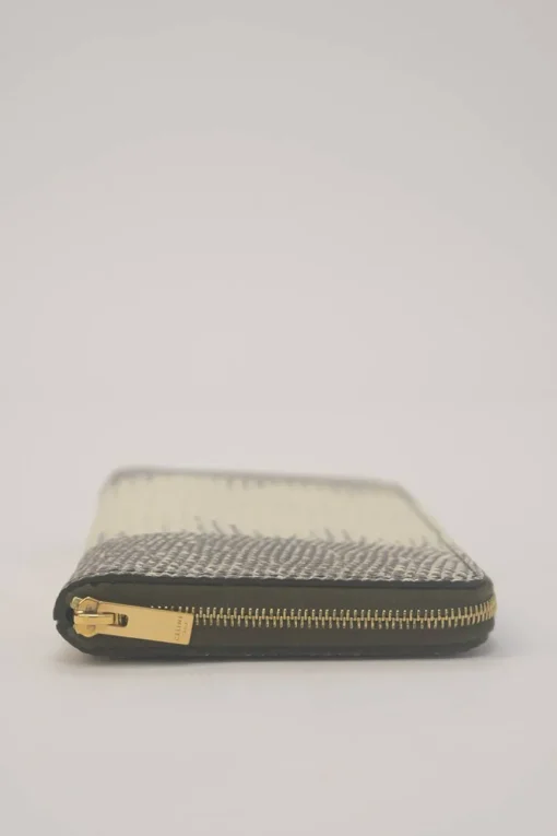 Grey and ivory watersnake skin continental wallet