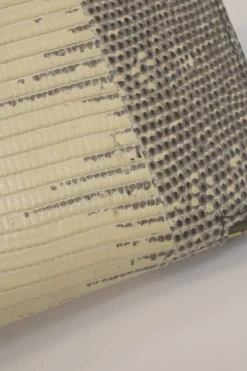 Grey and ivory watersnake skin continental wallet