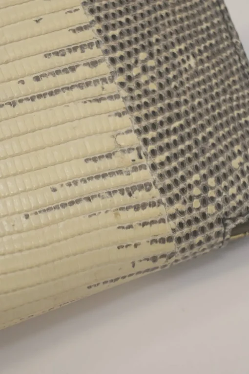 Grey and ivory watersnake skin continental wallet