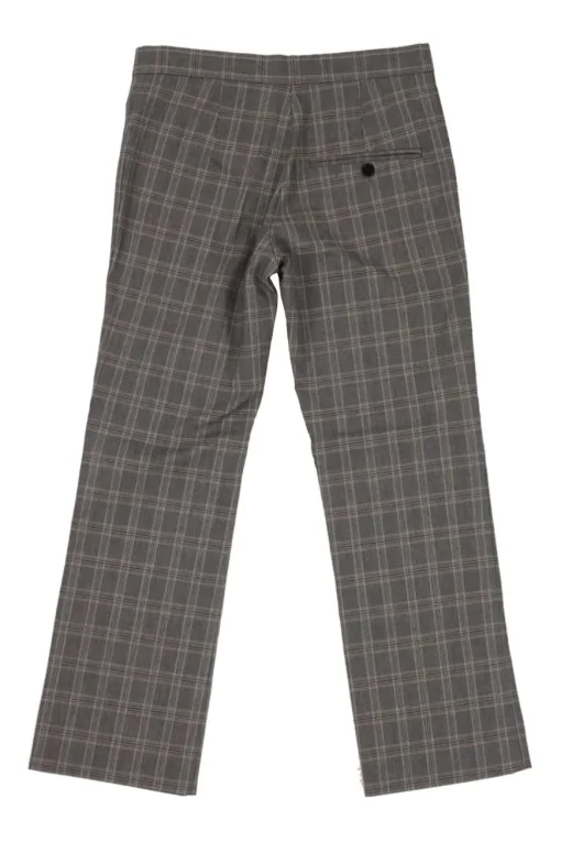 Grey cotton-blend Glen check pull-on high-rise kick-flare trousers