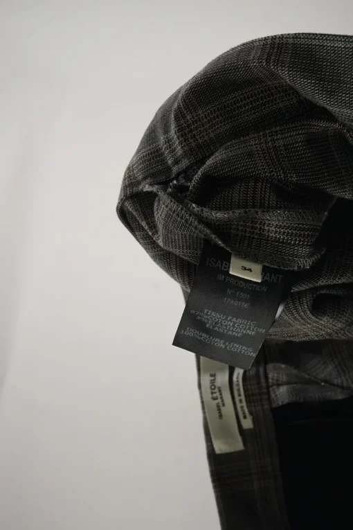Grey cotton-blend Glen check pull-on high-rise kick-flare trousers