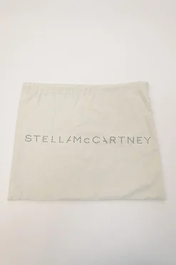 Grey cruelty-free fabric and silver-tone metallic chainlink Maxi Falabella tote bag