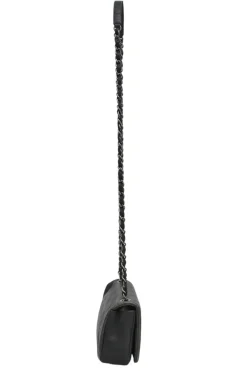 Grey embossed matelassé calfskin crossbody flap bag with gunmetal Coco Mark turnlock closure