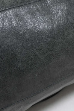Grey lambskin leather Classic Motorcycle Twiggy handbag with aged brass hardware