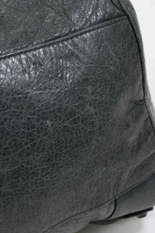 Grey lambskin leather Classic Motorcycle Twiggy handbag with aged brass hardware