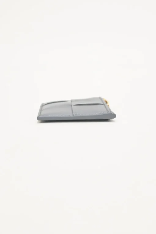 Grey leather Cassette zipped card holder