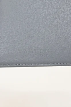 Grey leather Cassette zipped card holder