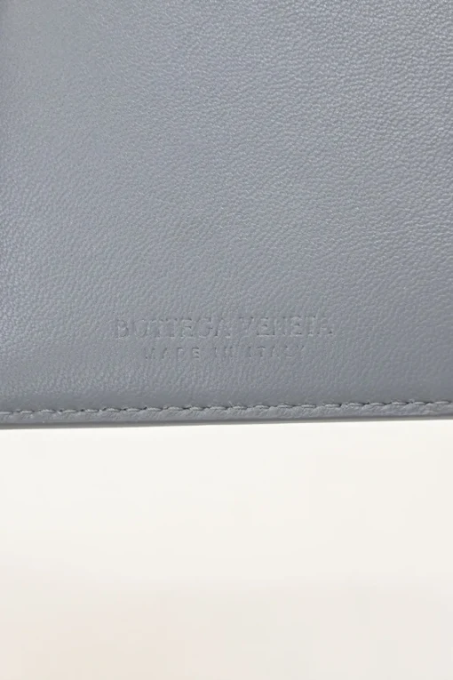Grey leather Cassette zipped card holder
