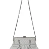 Grey matelassé calfskin leather Chic Quilt Frame Tote shoulder bag with silver-tone aged ruthenium hardware