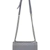 Grey matelassé lambskin Boy bag with silver-tone metallic hardware