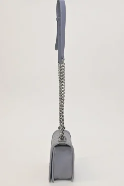 Grey matelassé lambskin Boy bag with silver-tone metallic hardware