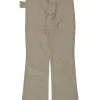Grey mélange pull-on high-rise wide leg trousers