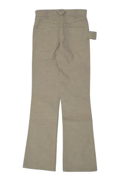 Grey mélange pull-on high-rise wide leg trousers