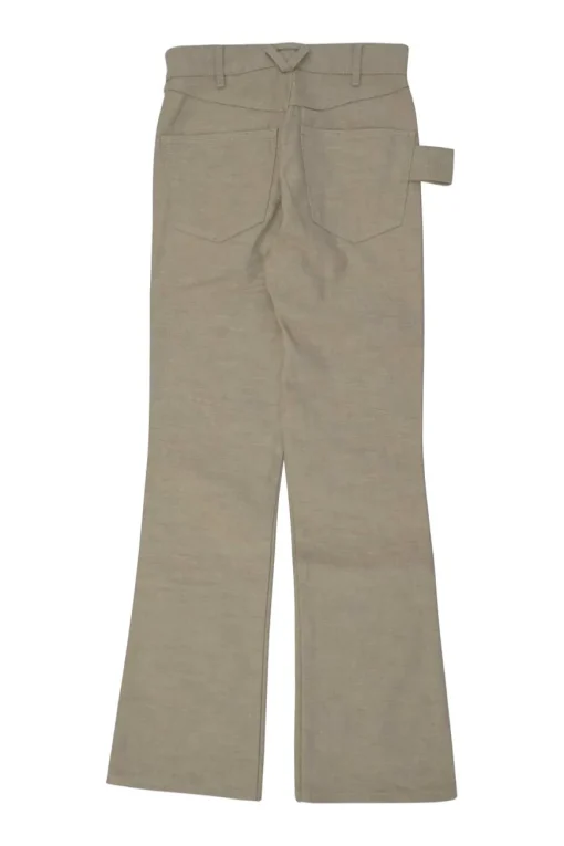 Grey mélange pull-on high-rise wide leg trousers