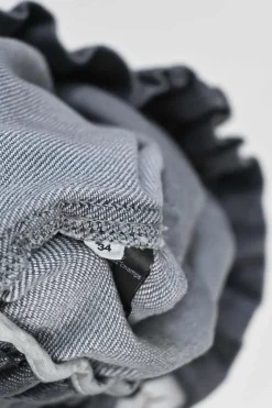 Grey Paperbag Waist Denim-effect shorts
