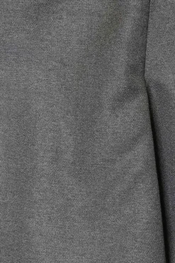 Grey polyester-wool blend godet midi skirt
