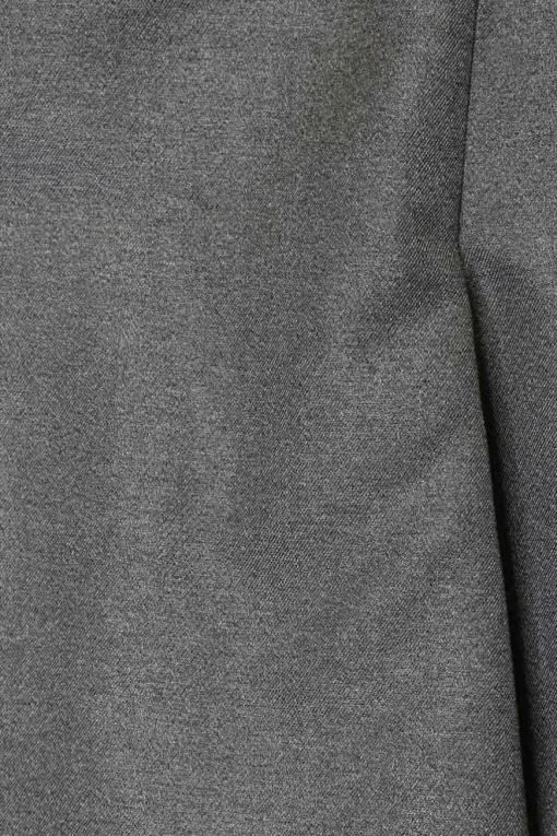 Grey polyester-wool blend godet midi skirt