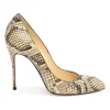 Grey python leather Pigalle Follies pointed-toe pumps
