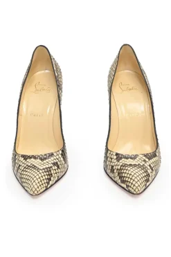 Grey python leather Pigalle Follies pointed-toe pumps
