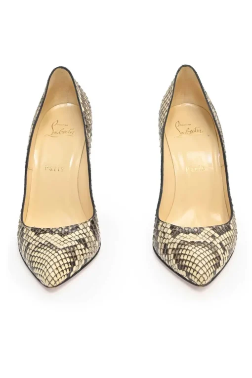 Grey python leather Pigalle Follies pointed-toe pumps