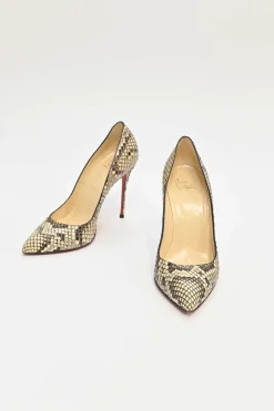 Grey python leather Pigalle Follies pointed-toe pumps