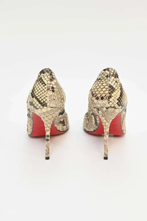 Grey python leather Pigalle Follies pointed-toe pumps