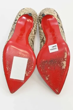 Grey python leather Pigalle Follies pointed-toe pumps