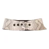 Grey python-embossed buckle waist belt