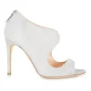 Grey suede cut out bottie pumps
