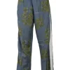 Grey viscose-blend abstract floral print pull-on straight-leg track pants with elasticated waistband