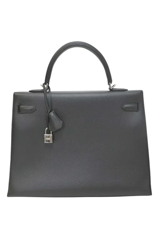 Gris Meyer Epsom leather Kelly Sellier 35 with Palladium-plated hardware and detachable shoulder strap