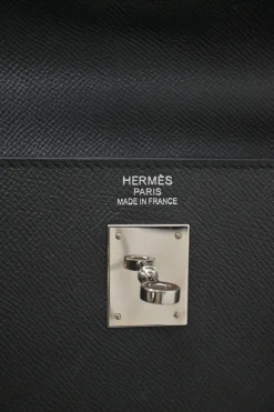 Gris Meyer Epsom leather Kelly Sellier 35 with Palladium-plated hardware and detachable shoulder strap