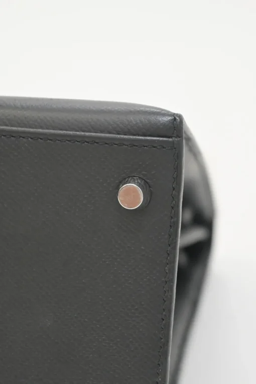Gris Meyer Epsom leather Kelly Sellier 35 with Palladium-plated hardware and detachable shoulder strap