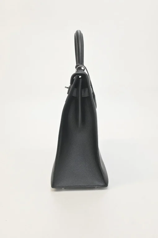 Gris Meyer Epsom leather Kelly Sellier 35 with Palladium-plated hardware and detachable shoulder strap