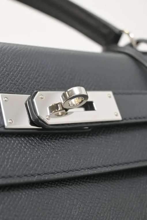 Gris Meyer Epsom leather Kelly Sellier 35 with Palladium-plated hardware and detachable shoulder strap