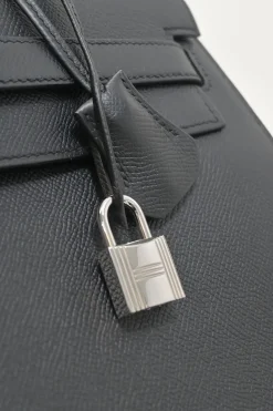 Gris Meyer Epsom leather Kelly Sellier 35 with Palladium-plated hardware and detachable shoulder strap