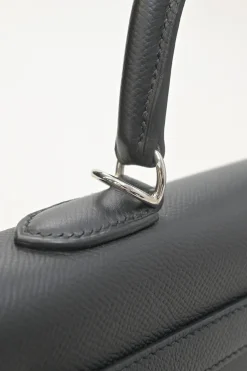 Gris Meyer Epsom leather Kelly Sellier 35 with Palladium-plated hardware and detachable shoulder strap