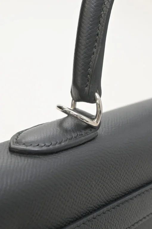 Gris Meyer Epsom leather Kelly Sellier 35 with Palladium-plated hardware and detachable shoulder strap