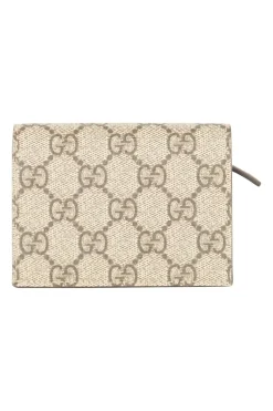 Gucci beige GG Supreme Abeille coated monogram canvas wallet/flap card case